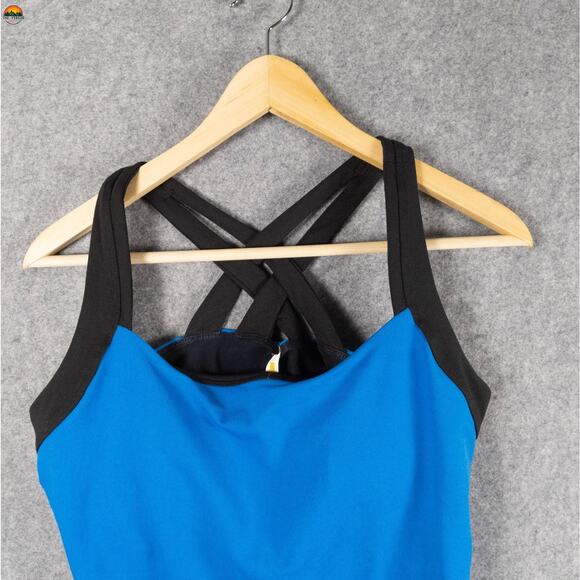 Lucy Racerback Tank Top Blue Black Cross-Back Activewear Yoga gymcore Women's XL - Picture 3 of 10
